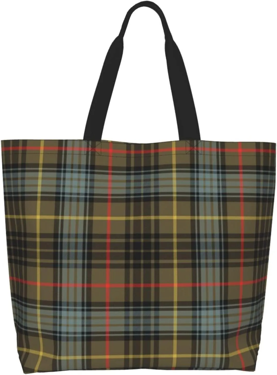 Tartan Tote Bag For Women Weekender Travel Bag Reusable Grocery Bags Large Totes Handbags