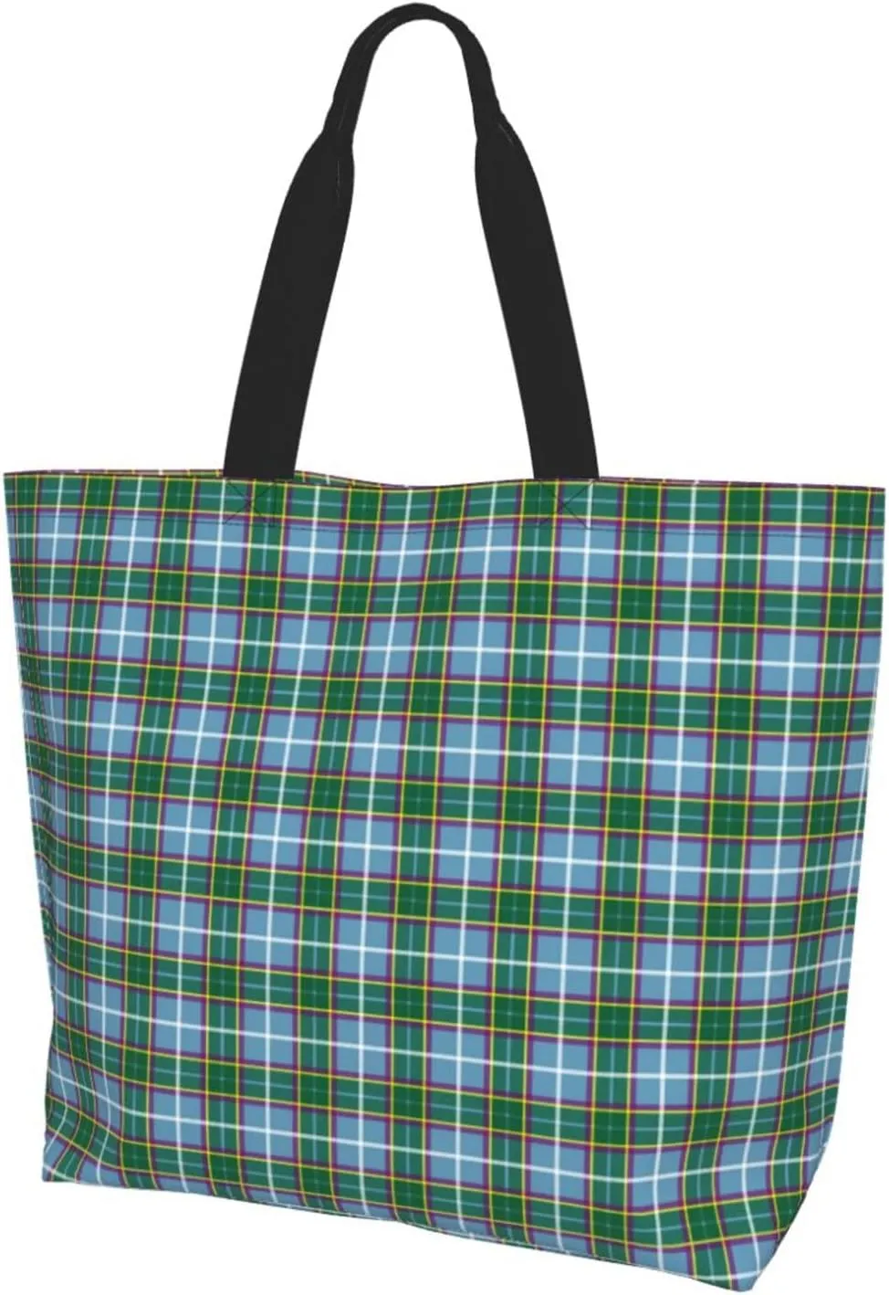 Tartan Tote Bag For Women Weekender Travel Bag Reusable Grocery Bags Large Totes Handbags