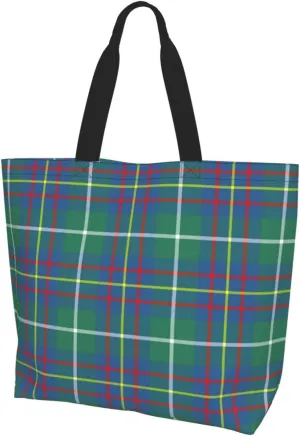 Tartan Tote Bag For Women Weekender Travel Bag Reusable Grocery Bags Large Totes Handbags