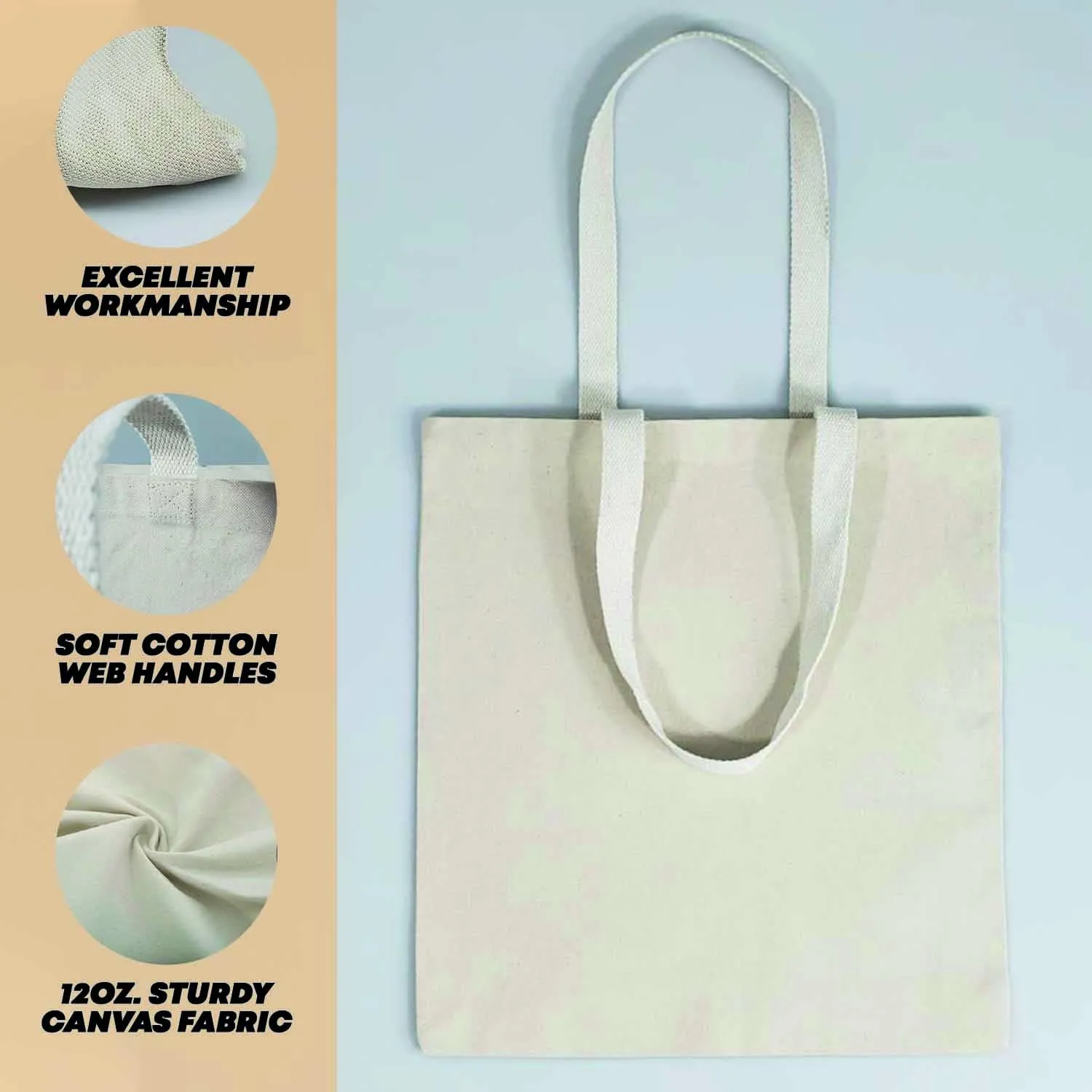 TBF Sturdy Canvas Personalized Initial Gift Tote Bags for Women