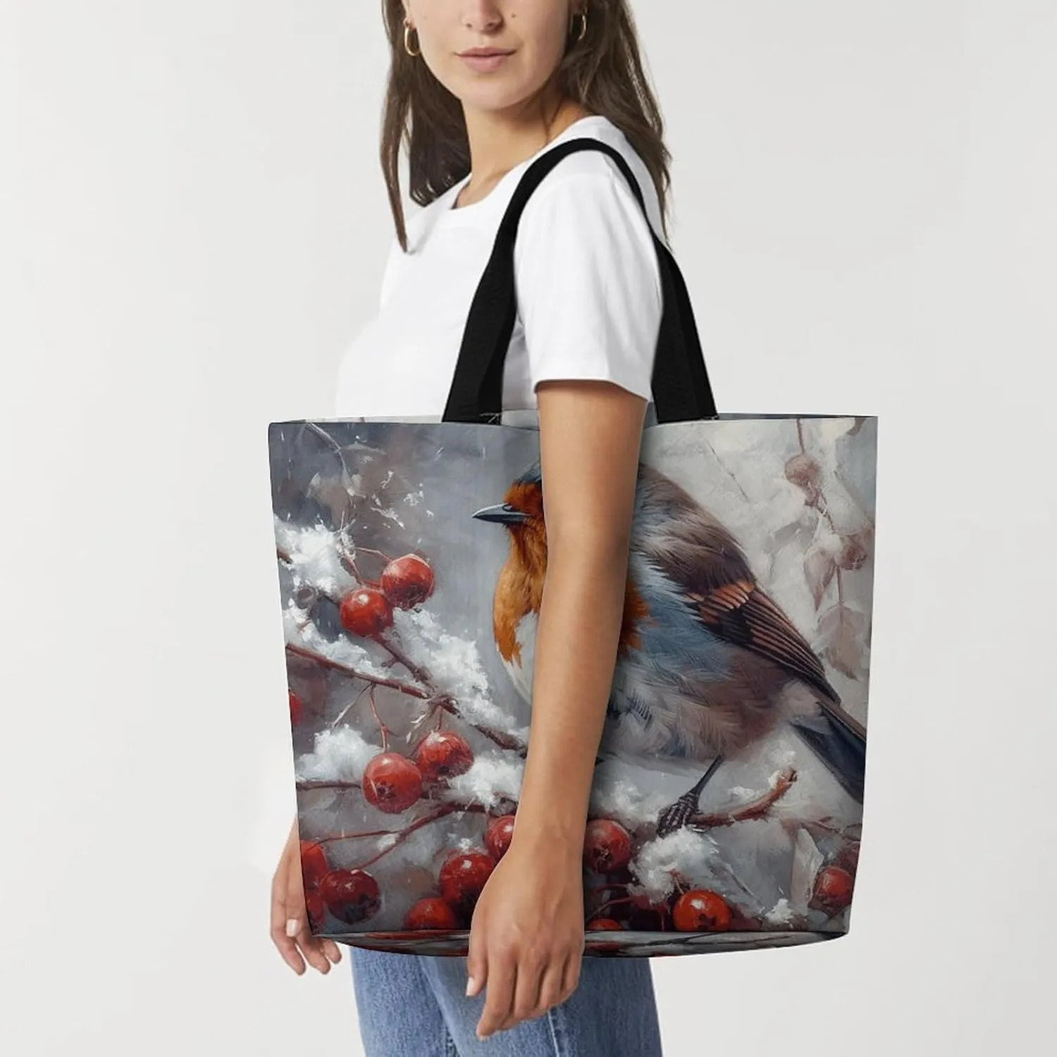 Teal Gray Rose Beach Bag Reusable Tote Bag Foldable Grocery Bags Women Shopping Bags for Daily Essentials
