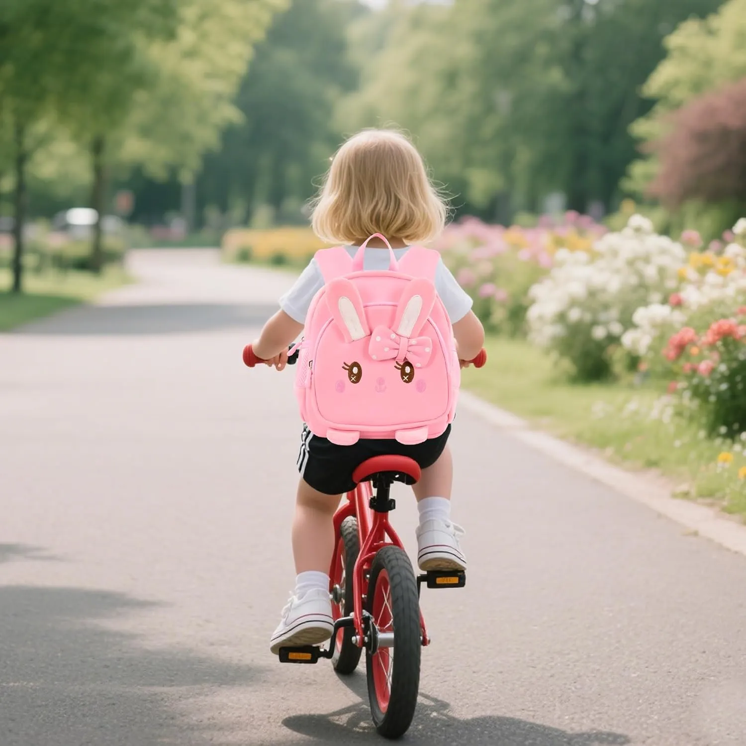 Toddler Backpacks for Boys Girls 2-4 Cute 3D Kids Bunny Schoolbag with Baby Leash for Small Preschool Kindergarten Bag (Pink Bunny)