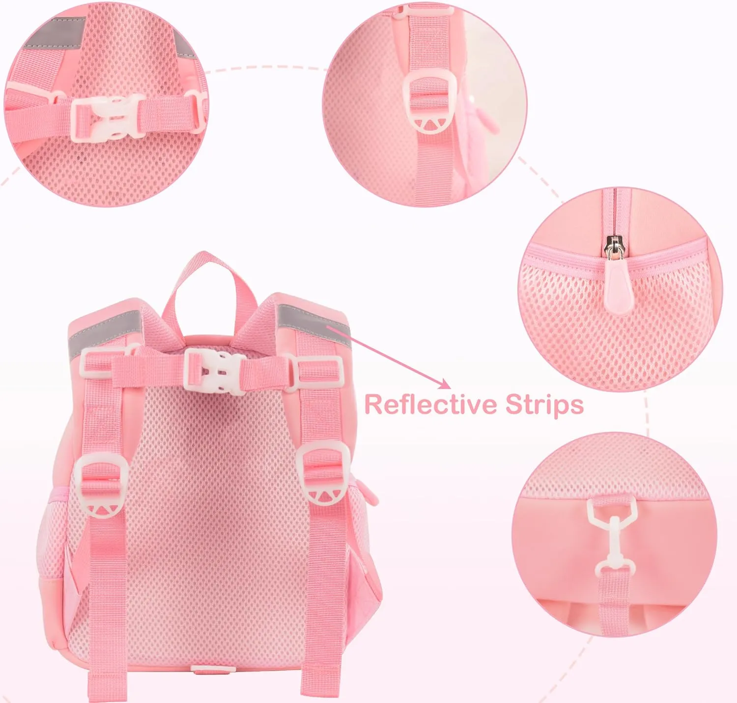 Toddler Backpacks for Boys Girls 2-4 Cute 3D Kids Bunny Schoolbag with Baby Leash for Small Preschool Kindergarten Bag (Pink Bunny)