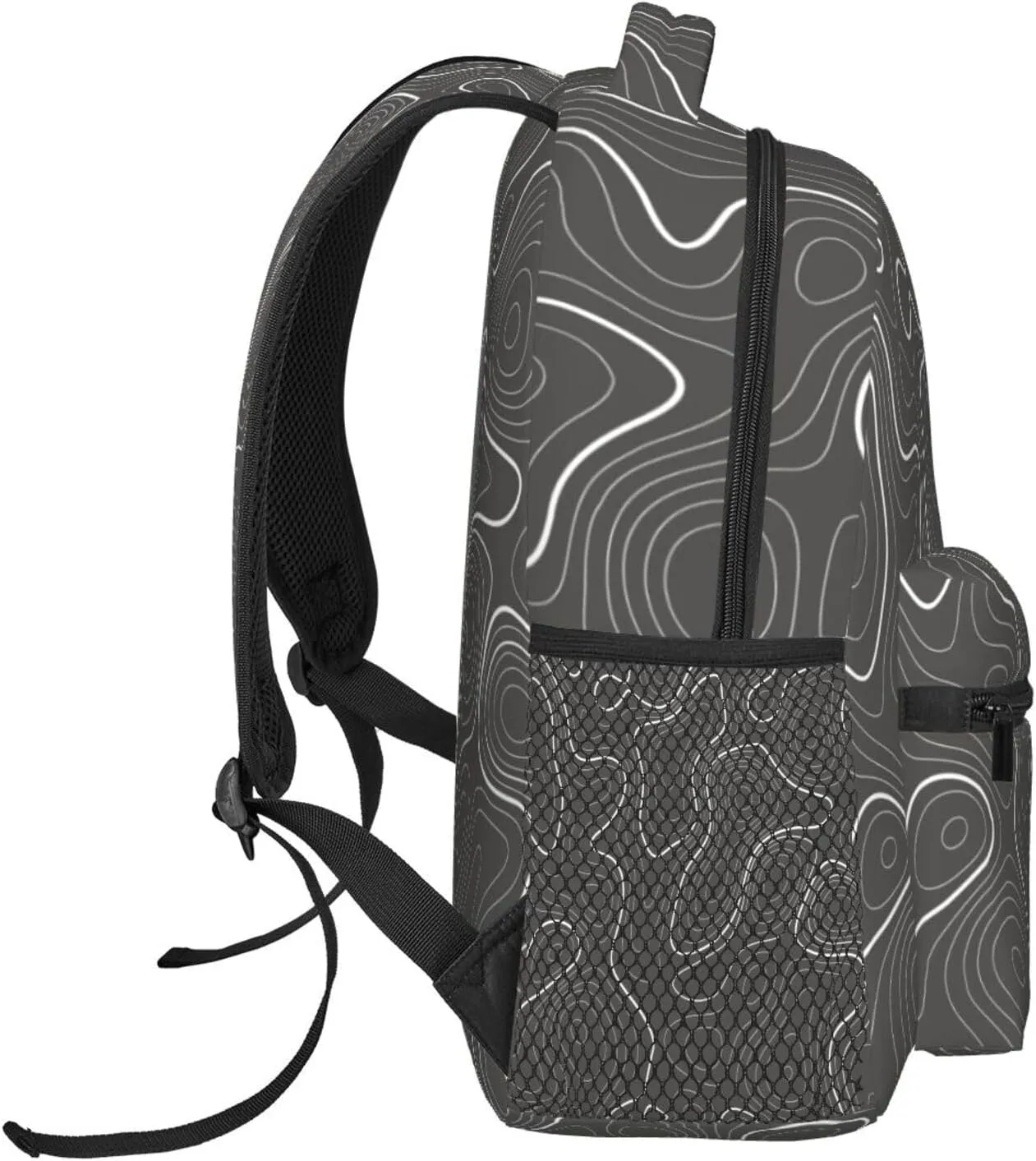 Topography Contour Map Backpack for Men Women, Travel Laptop Backpack Computer Bag Daypack for Business Work Weekender