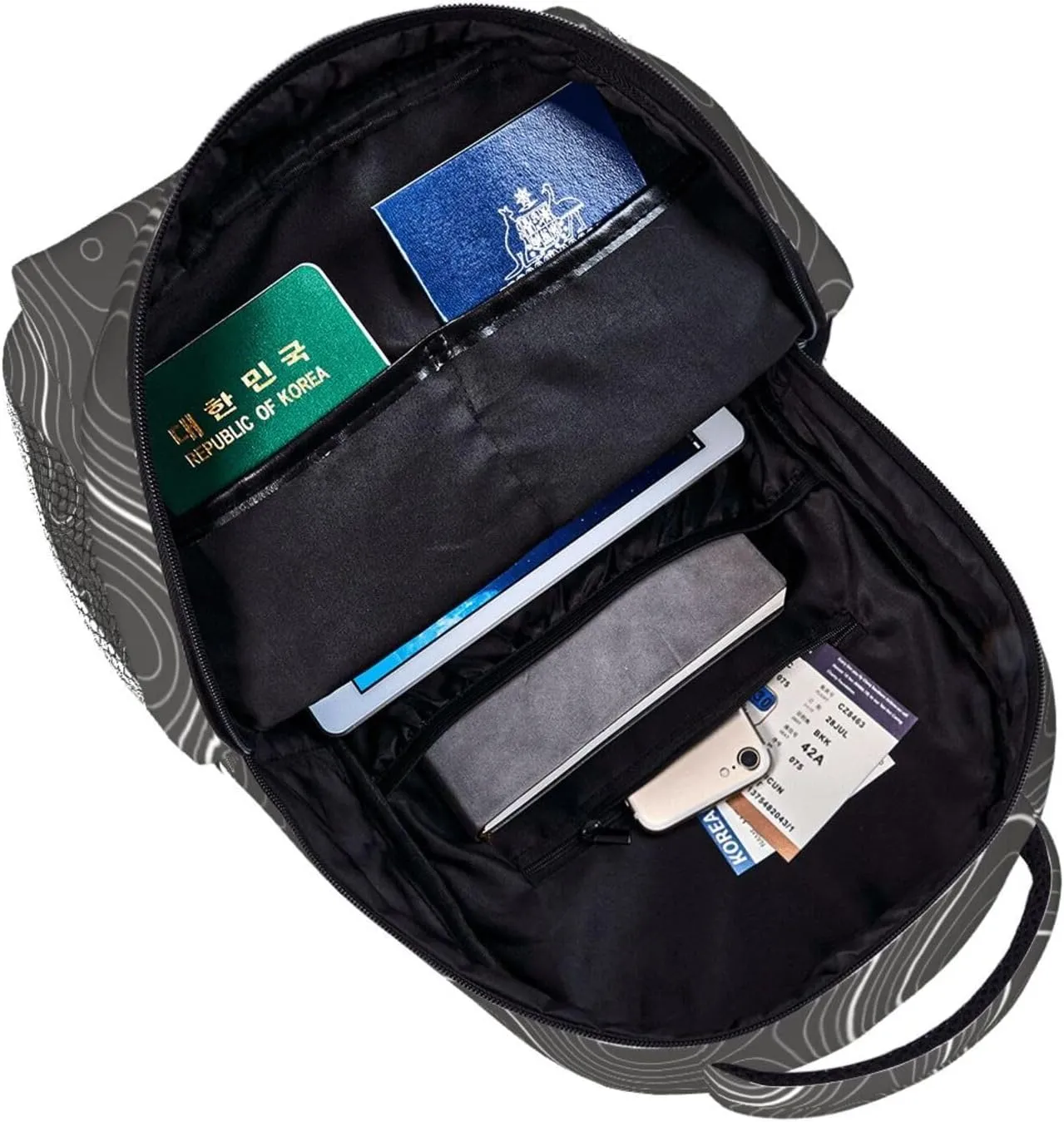 Topography Contour Map Backpack for Men Women, Travel Laptop Backpack Computer Bag Daypack for Business Work Weekender