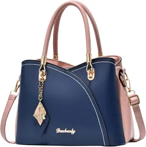 Tote Bag and Wallet Shoulder Women Handbag Large Capacity Plaid Contrast Color Middle One Shoulder Messenger Bag
