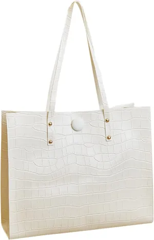 Tote Bag For Women Artificiality Leather Solid Color Stone Pattern Phone Bag Shoulder Bag Hand Bag For Shopping Travel R