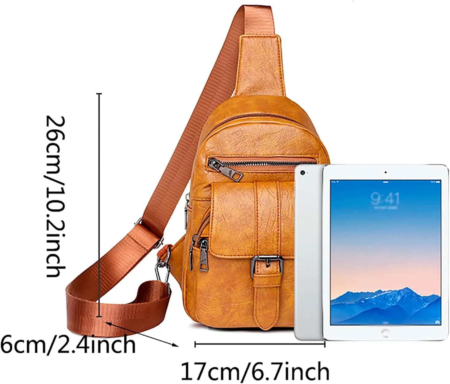 Tote Bag For Women Men Chest Bag Sling Bag Small Crossbody Pu Leather Satchel Day pack Fashion Shoulder Strap Bags U