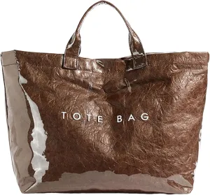 Tote Bag Retro Letter Casual Hundred Handbag Minimalist Transparent Simple Large Capacity Bags Female Work Tote Bags