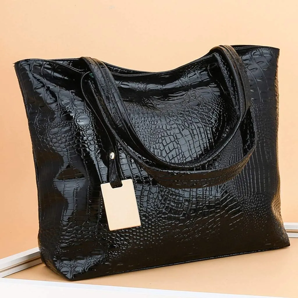 Tote Shoulder Fashion Handbag Solid Women Ladies Capacity Large Bags Nine Handbags for Women