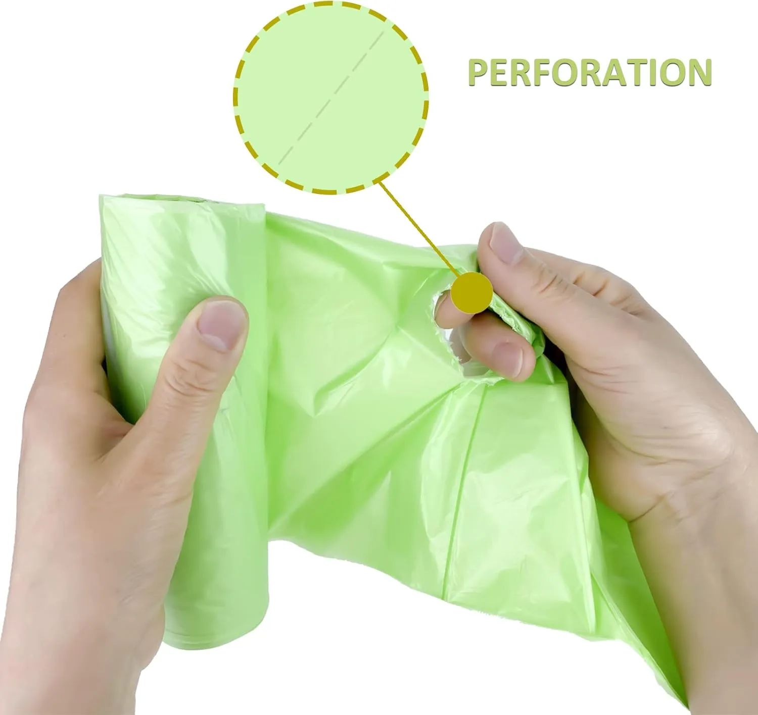 Trash Bags 13 Gallon Tall Kitchen Garbage Bags, Inwaysin Recycle Bags, Biodegradable Trash Bags, 75 Bags, Green