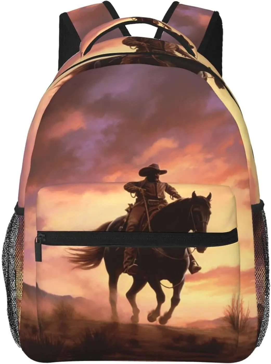 Travel Backpack for Women Men Cowboy West Laptop Backpack Large College Bag Waterproof Casual Daypack