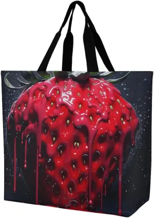 Usa Flag Beach Bag Reusable Tote Bag Foldable Grocery Bags Women Shopping Bags for Daily Essentials