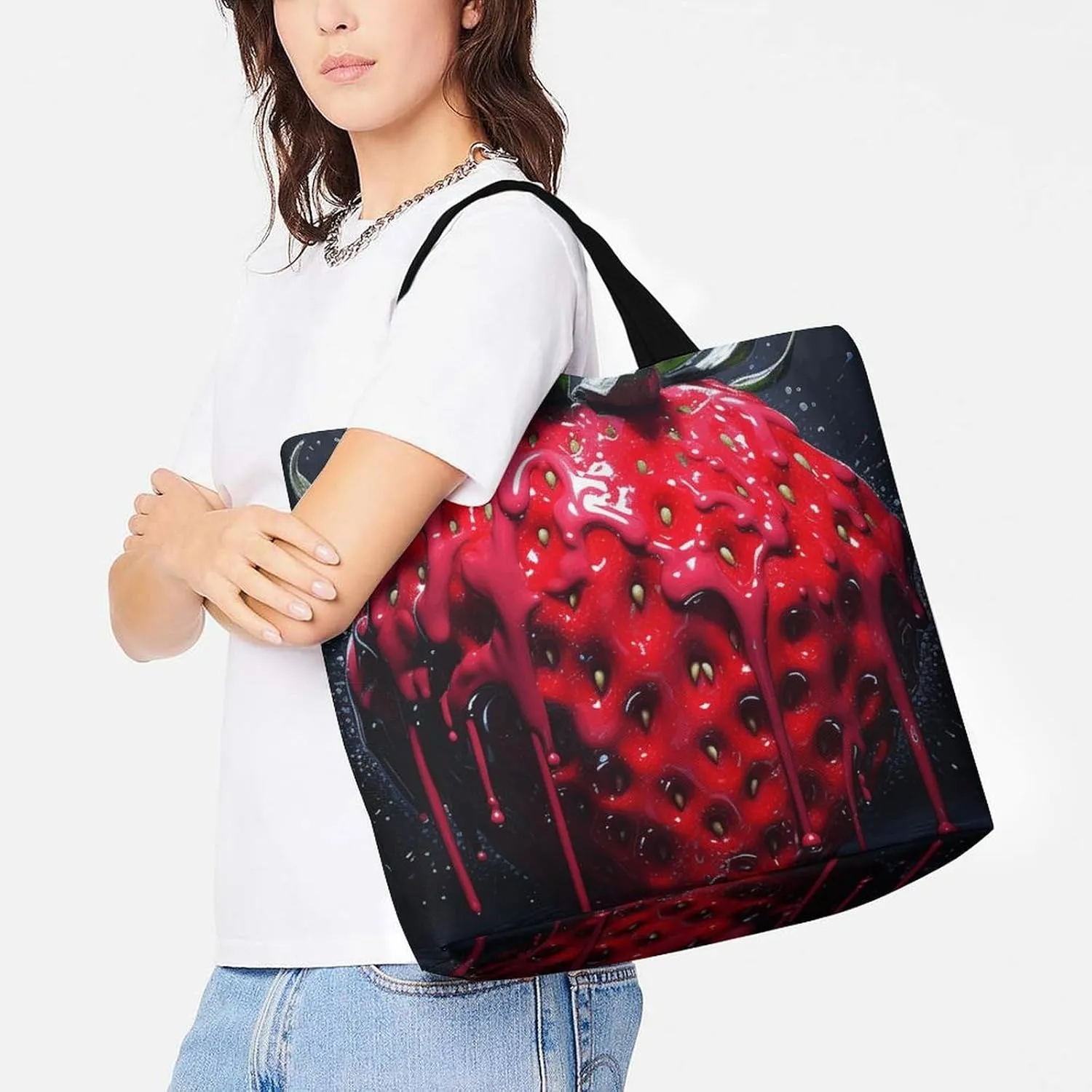 Usa Flag Beach Bag Reusable Tote Bag Foldable Grocery Bags Women Shopping Bags for Daily Essentials