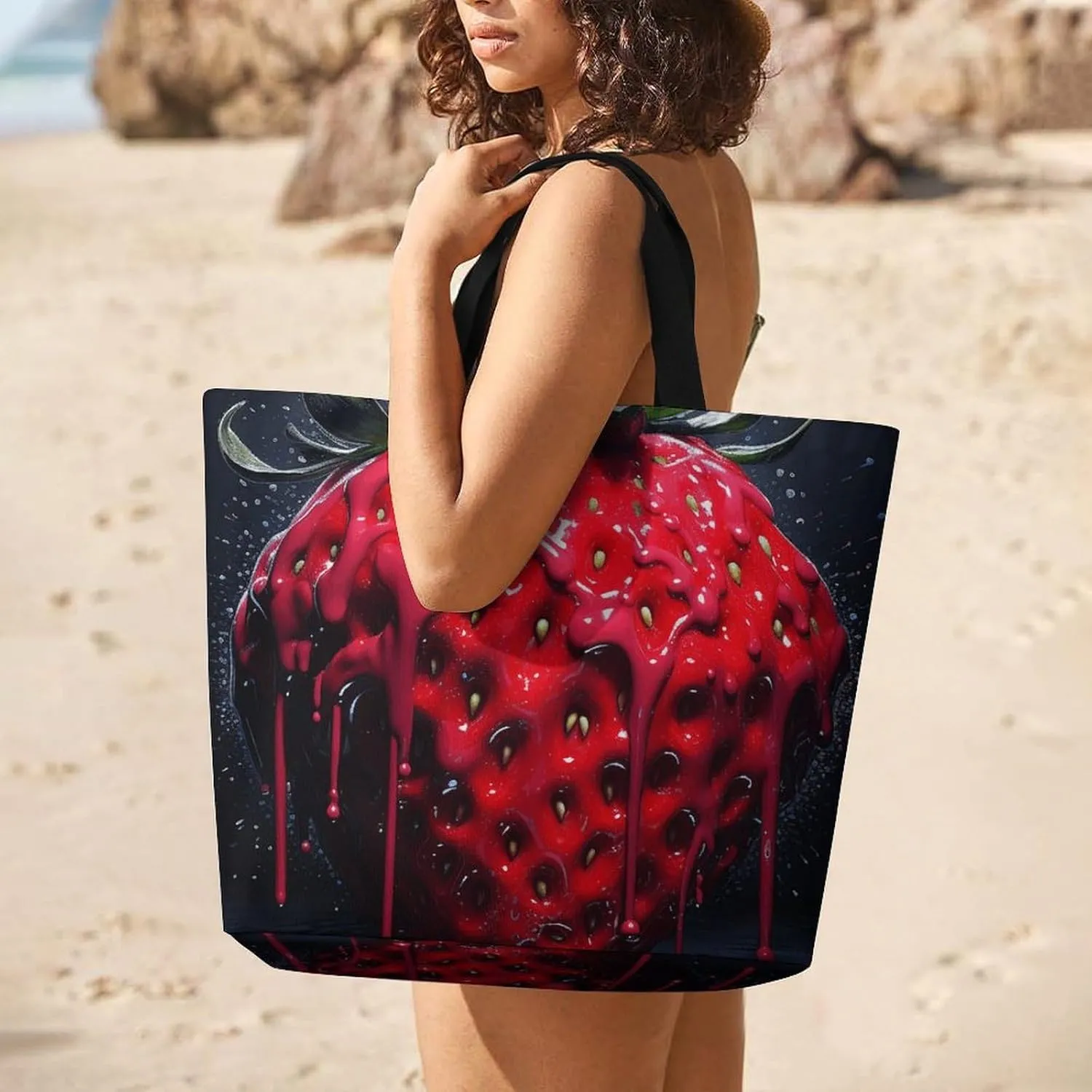 Usa Flag Beach Bag Reusable Tote Bag Foldable Grocery Bags Women Shopping Bags for Daily Essentials