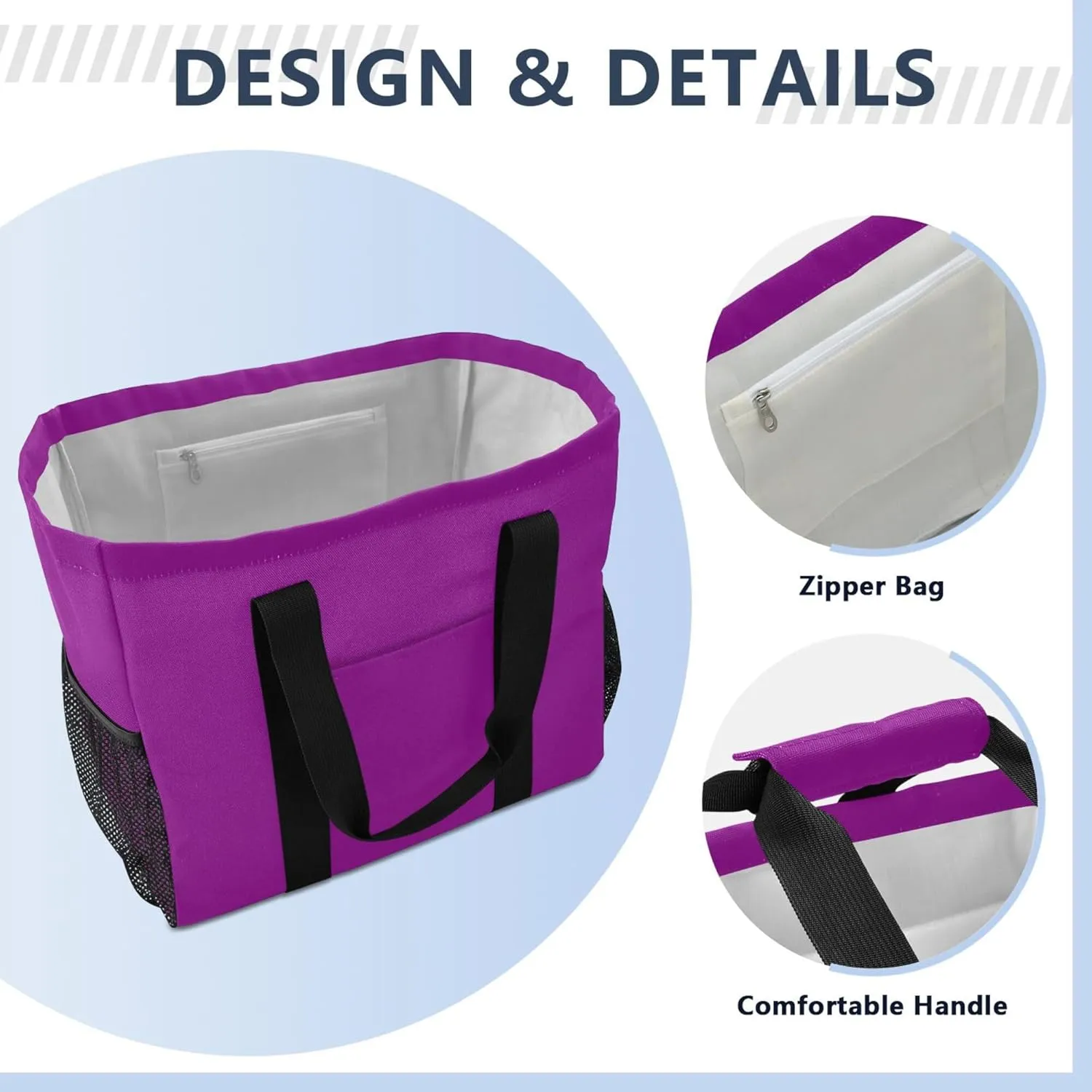 Utility Bag Foldable Beach Bag Waterproof with Handles Car Tote