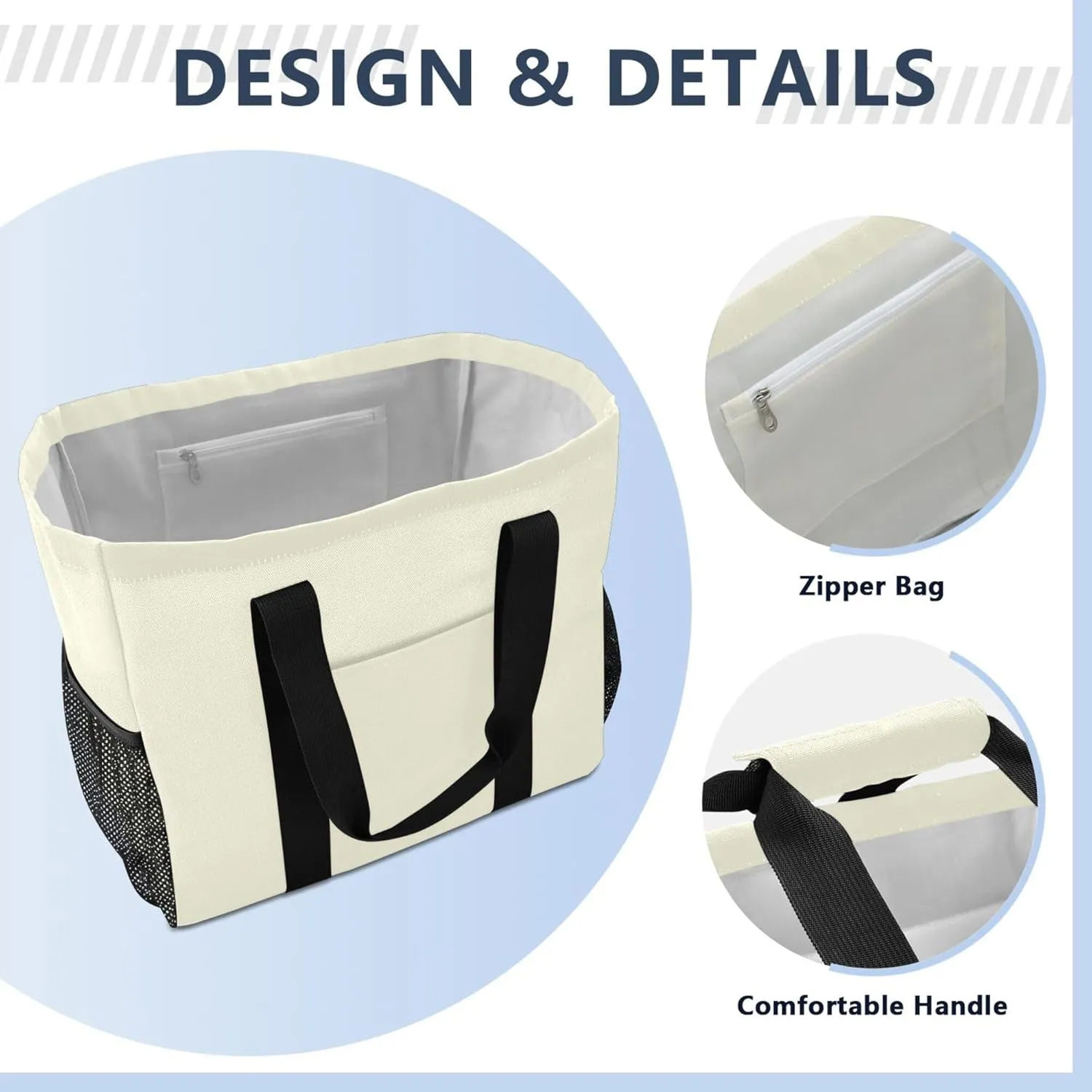 Utility Bags And Totes Collapsable Beach Tote Sandproof with Handles Laundry Bag Tote