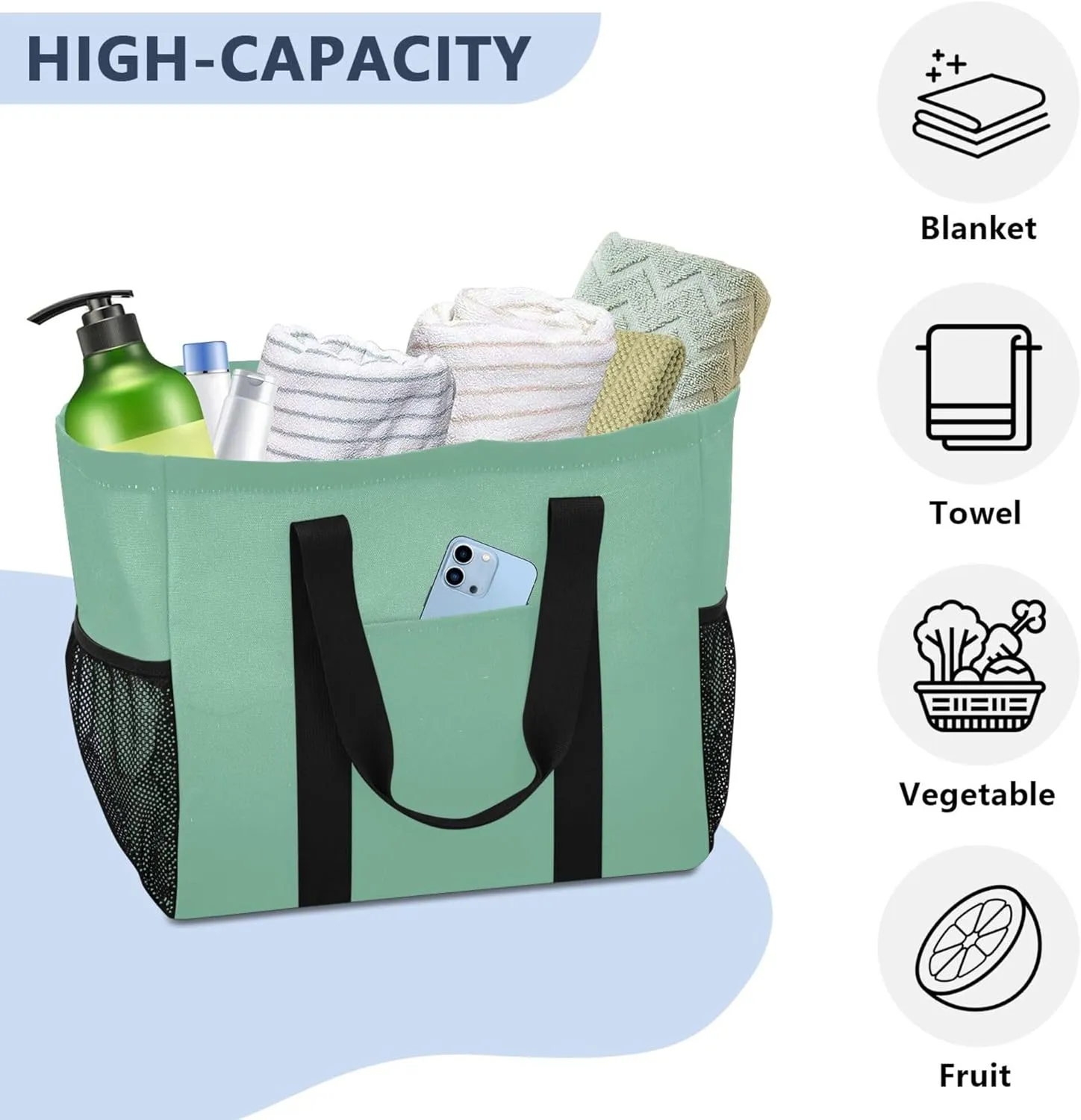 Utility Bags And Totes Foldable Large Beach Bag With Compartments with Handles Car Tote