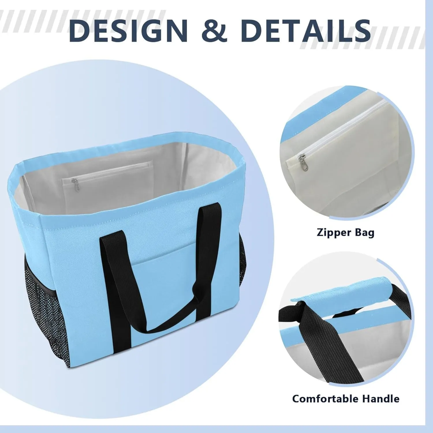 Utility Tote Bag Collapsable Beach Bag Waterproof Canvas Carrying Bag