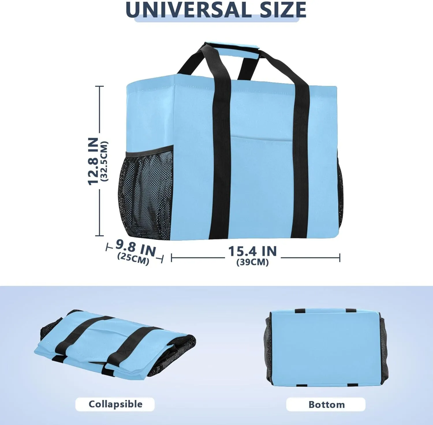 Utility Tote Bag Collapsable Beach Bag Waterproof Canvas Carrying Bag