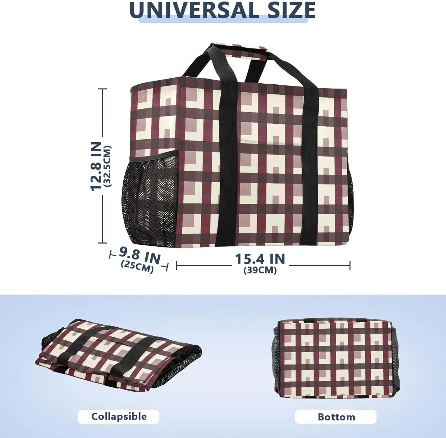 Utility Tote Bag For Women Collapsable Beach Bag With Compartments with Handles Laundry Tote Bag