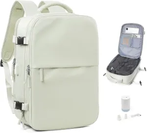 Vacuum Travel Backpack with Pump for Women Men, Carry on Air Backpack for Flight Approved, Personal Item Luggage Backpacks Bulto de Viaje Tiktok Backpacks - Light Green