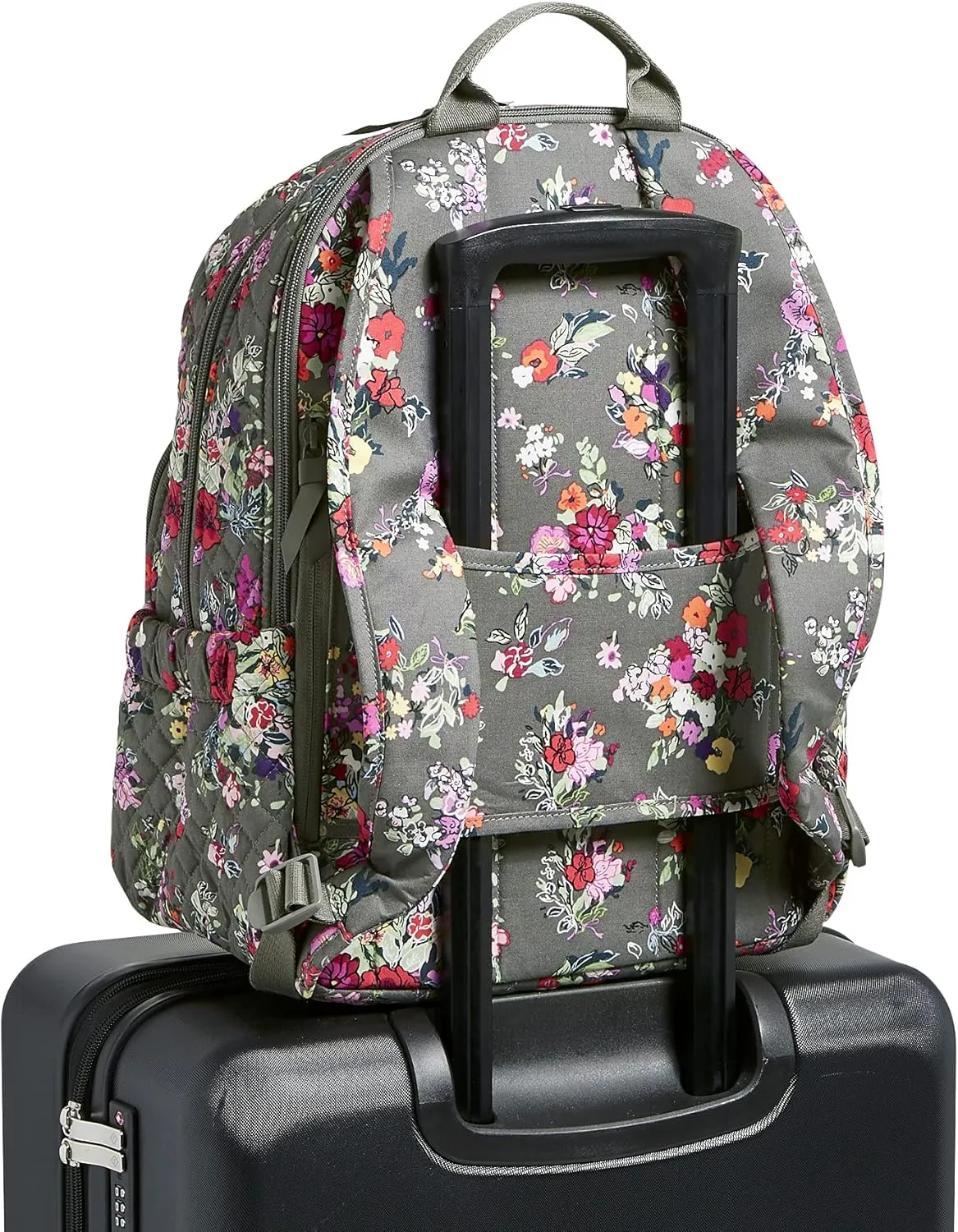 Vera Bradley Women's Cotton Campus Backpack, Hope Blooms - Recycled Cotton, One Size