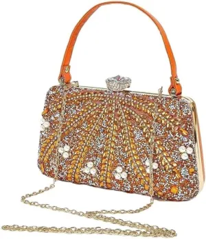 Vintage Women Clutches Bag Evening Bag Women Beading Rhinesrone Bags Handbag Crossbody Bags Wedding Party Purse