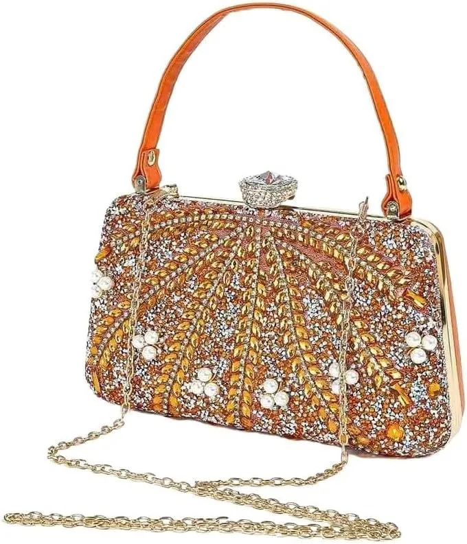 Vintage Women Clutches Bag Evening Bag Women Beading Rhinesrone Bags Handbag Crossbody Bags Wedding Party Purse