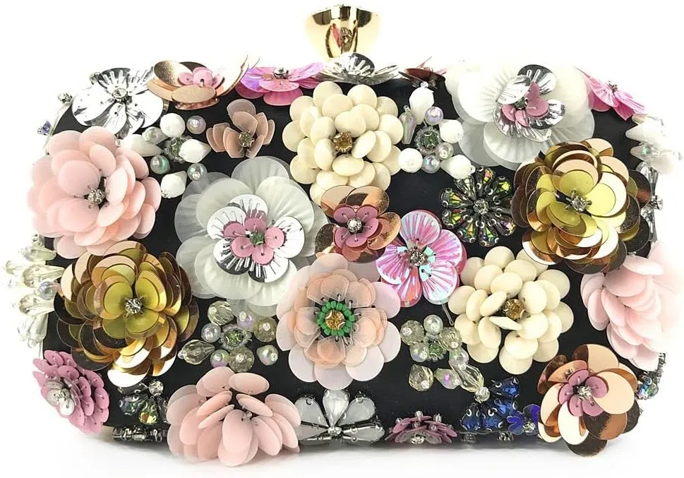 Vintage Women Flower Clutch Purse Evening Bags and Clutches Bridal Wedding Party Handbags