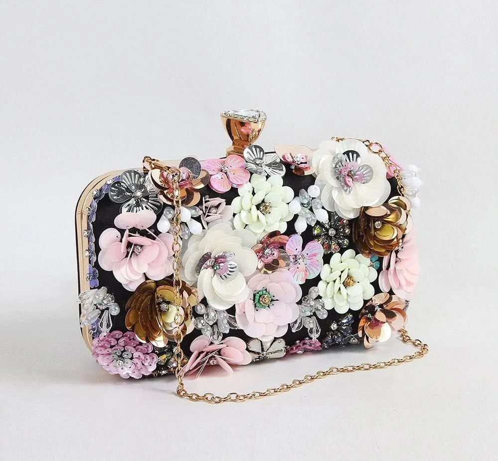 Vintage Women Flower Clutch Purse Evening Bags and Clutches Bridal Wedding Party Handbags