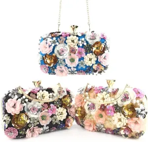 Vintage Women Flower Clutch Purse Evening Bags and Clutches Bridal Wedding Party Handbags