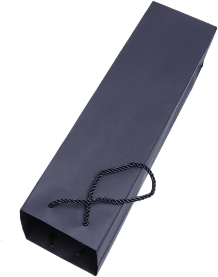 Wakauto 10pcs Paper Wine Bottle Bags with Handles Black Wine present Bags and Recyclable Tote for Easy Carrying and Convenient Packaging