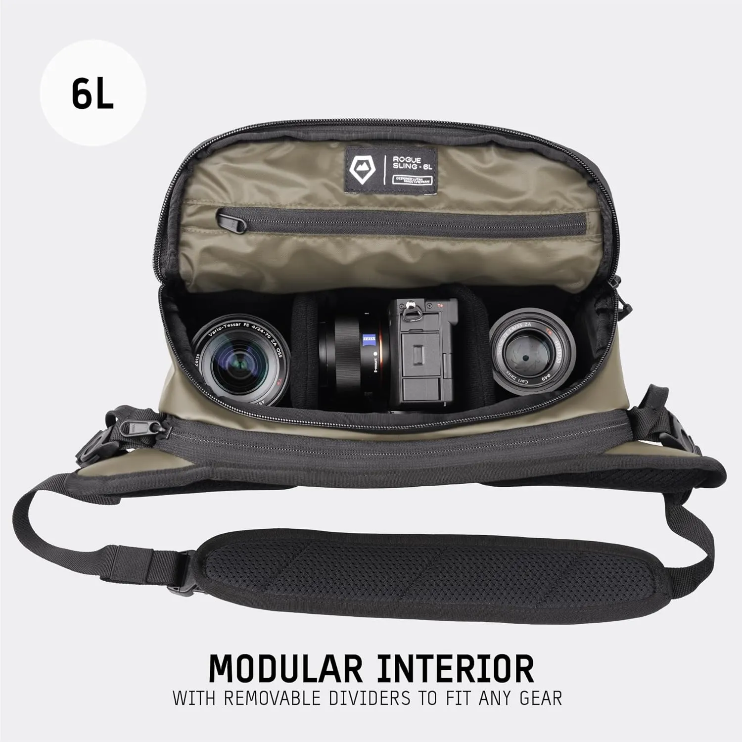WANDRD ROGUE 6L Sling: Compact Camera Sling and Crossbody Bag with Fast Access, 3-Way Carry Lightweight Everyday Bag Great for Travel, Photography, and Daily Use