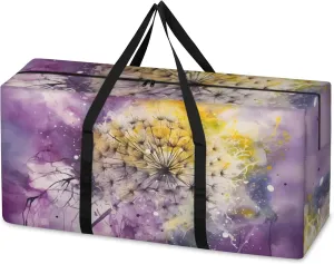 Watercolor Dandelion Extra Large Moving Bags Heavy Duty Storage Bags Colorful Dandelion Cloth Wrap Around Handles Double Zipper Reusable Convenient Foldable Storage Tote for Travel Camping Space Save