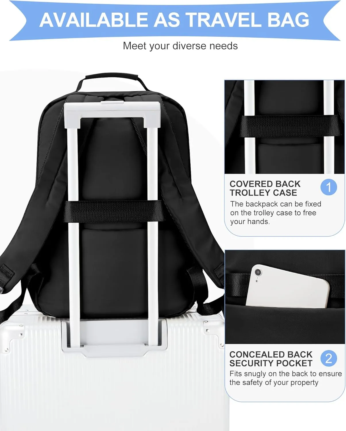 wepadre Backpack For School Women Men School Bag Aesthetic Backpack For College School Backpacks For Teen Girls High School Backpacks With Laptop Compartment Bookbags Bagpack Black