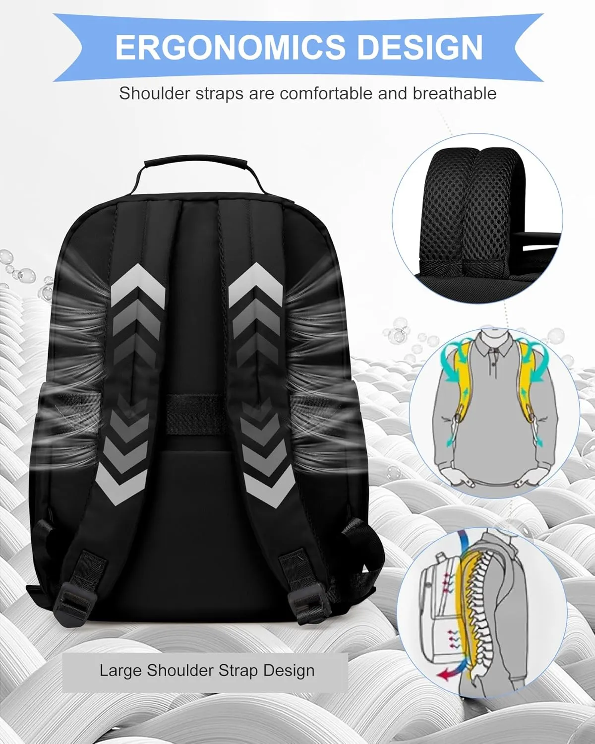 wepadre Backpack For School Women Men School Bag Aesthetic Backpack For College School Backpacks For Teen Girls High School Backpacks With Laptop Compartment Bookbags Bagpack Black