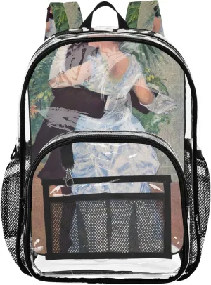 Women Clear Backpack Cute Boys Backpacks for Girls Large Plastic Approved Bag Auguste Renoir Dance Art Painting