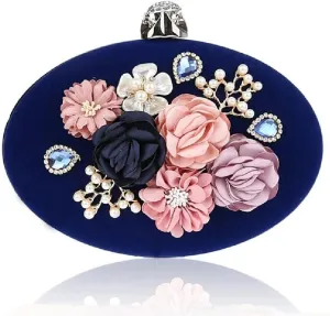 Women Clutch Evening Bags Flower Bag Special Oval Clutches Wedding Purse Female Chain Handbags