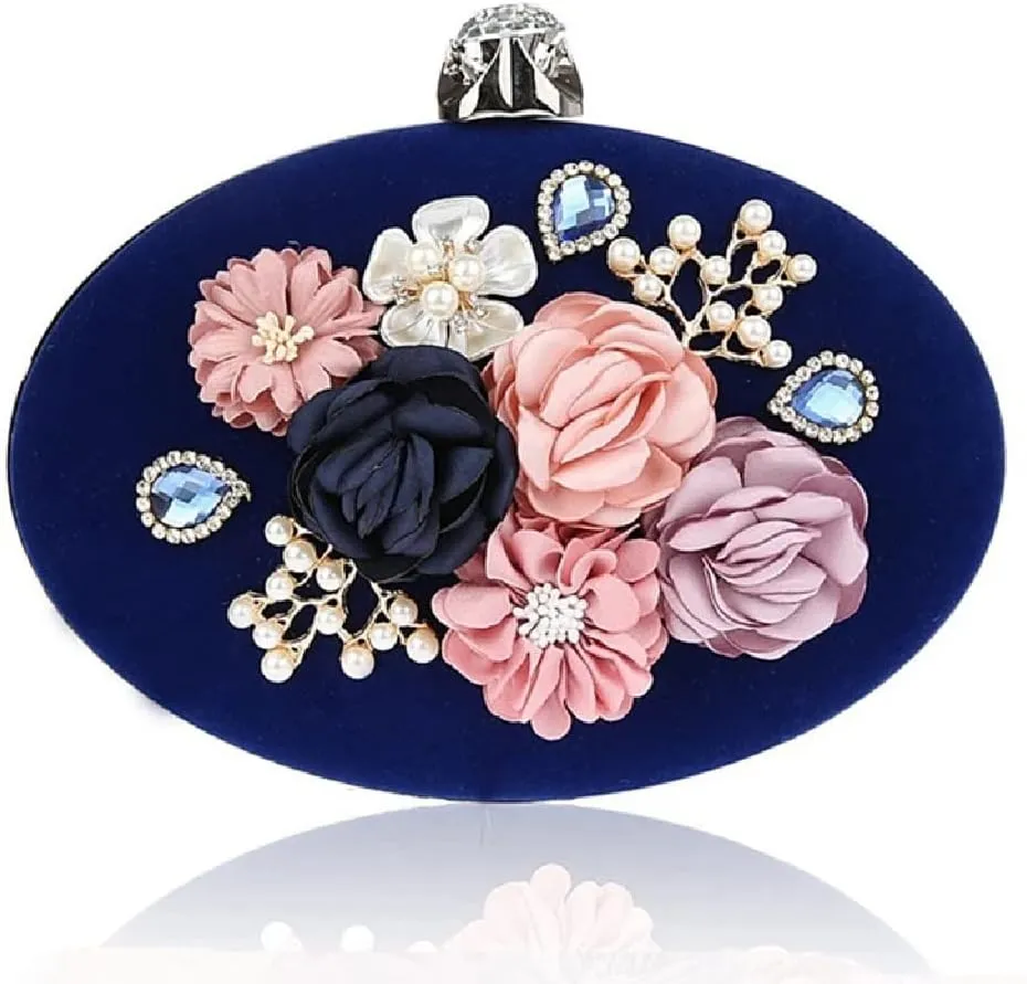 Women Clutch Evening Bags Flower Bag Special Oval Clutches Wedding Purse Female Chain Handbags