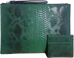 Women Clutches Fashion Snakeskin PU Leather Party Envelope Purse Bag with Hand Strap