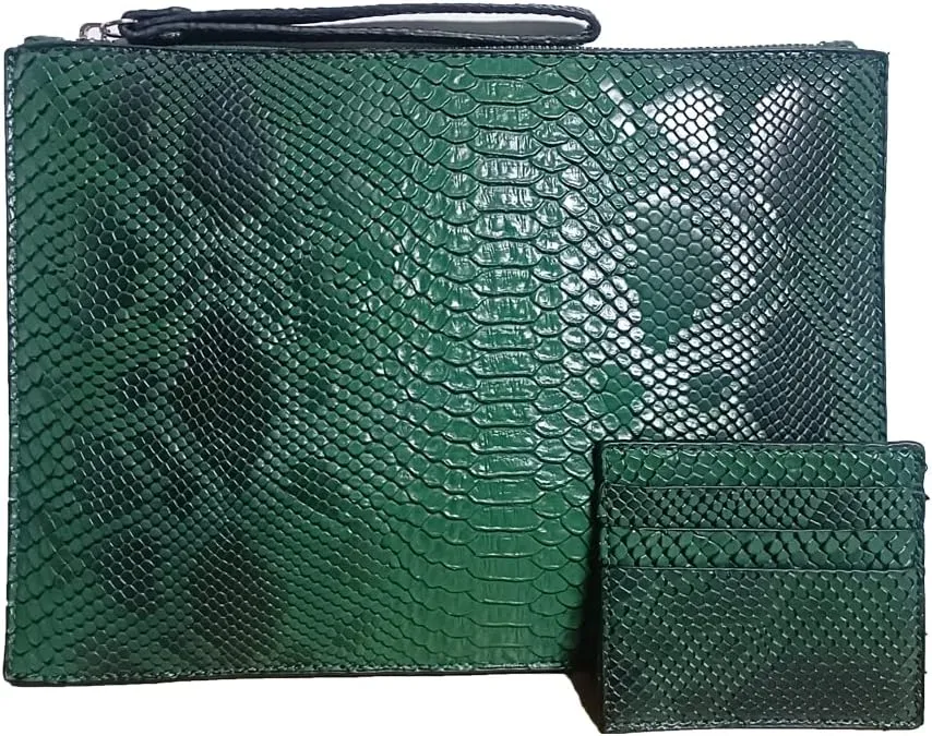 Women Clutches Fashion Snakeskin PU Leather Party Envelope Purse Bag with Hand Strap