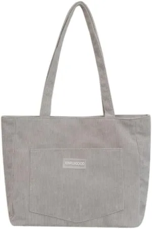 Women Corduroy Tote Bag Large Shoulder Totes Bags Casual Shopping Work Handbag
