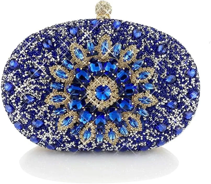 Women Crystal Evening Bags Wedding Metal Clutches Party Cocktail Purse and Handbag