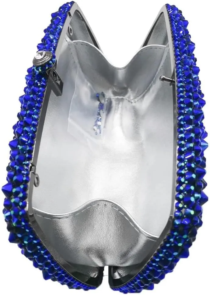 Women Crystal Evening Clutch Purse and Handbag with Spikes Wedding Diamond Metal Clutches