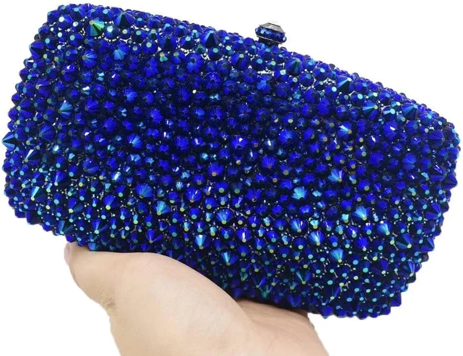 Women Crystal Evening Clutch Purse and Handbag with Spikes Wedding Diamond Metal Clutches