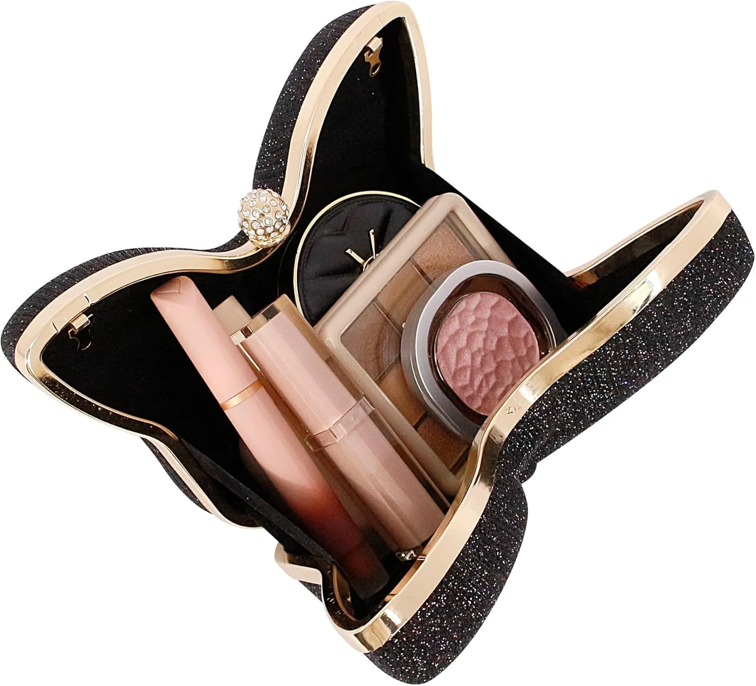 Women Elegant Butterfly Clutches Glitter Evening Bag Shoulder Bag Party Wedding Cocktail Prom Handbags