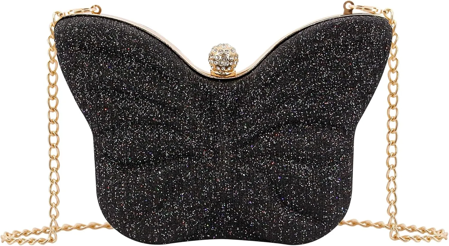 Women Elegant Butterfly Clutches Glitter Evening Bag Shoulder Bag Party Wedding Cocktail Prom Handbags