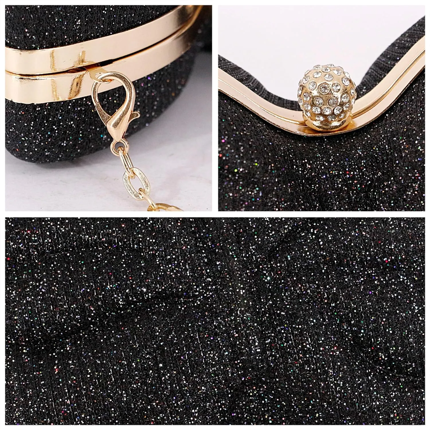 Women Elegant Butterfly Clutches Glitter Evening Bag Shoulder Bag Party Wedding Cocktail Prom Handbags