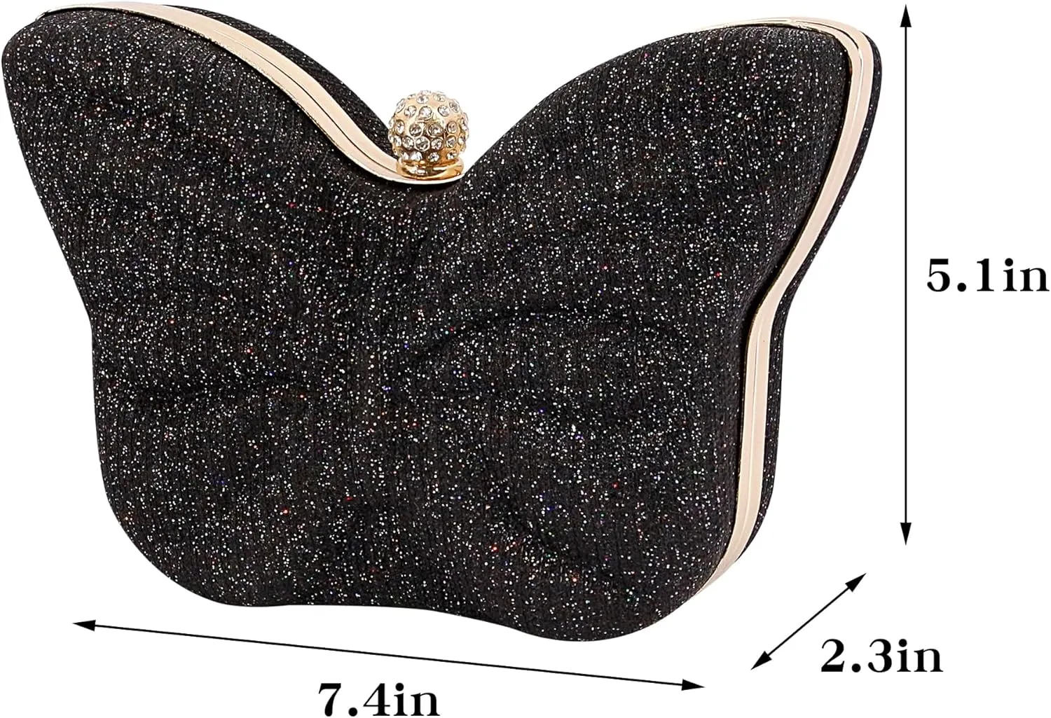 Women Elegant Butterfly Clutches Glitter Evening Bag Shoulder Bag Party Wedding Cocktail Prom Handbags